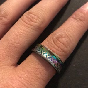 Stainless steel multicolored ring